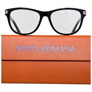 Porta Romana Classic Black Glasses WITH WOODEN TEMPLES